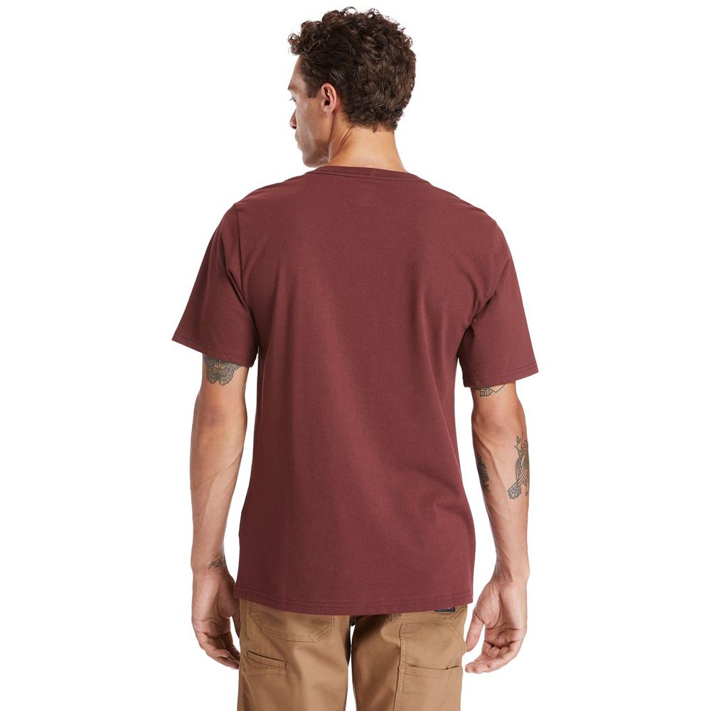 Timberland Μπλουζάκια Ανδρικα Μπορντο - Pro® Short Sleeve Base Plate Wicking - Greece 8356049-RQ